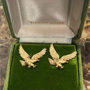 Vintage Fenwick And Sailors Sterling Silver Gold Toned Cuff Links